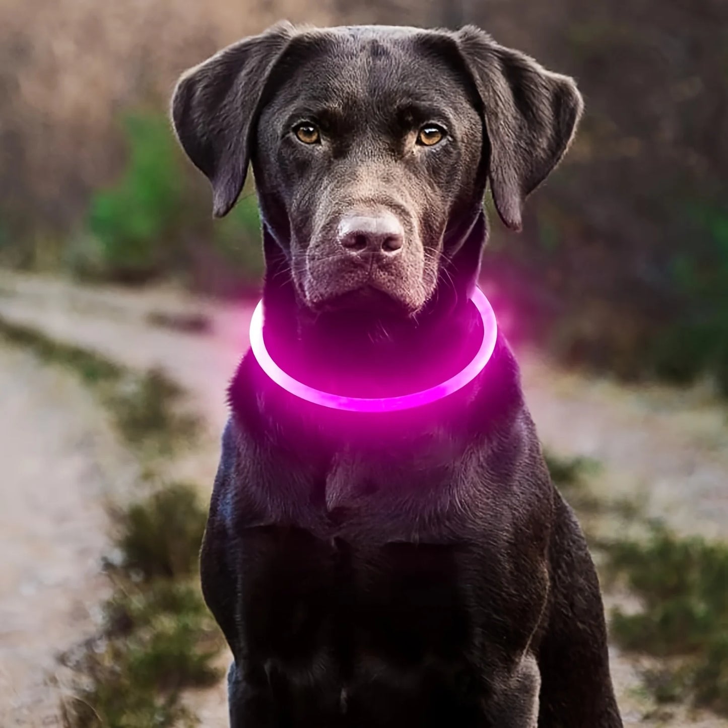 #Pet Dog LED Light Collar Luminous Anti-Lost Dog Collar USB Rechargeable Dog Necklace Collar