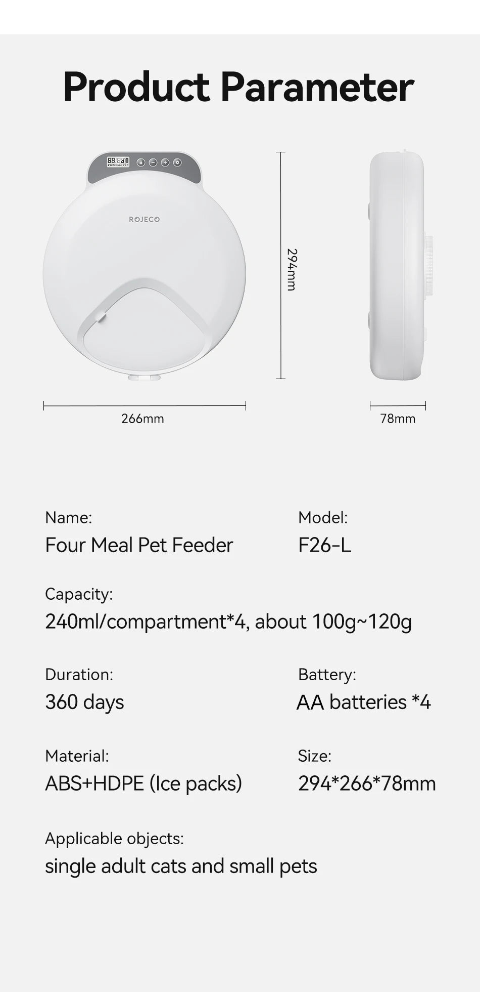 4 Meals Wireless Automatic Cat Feeder