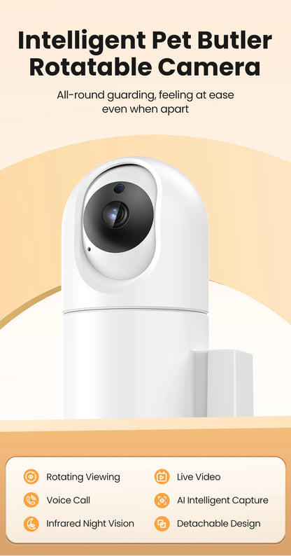 4L Automatic Cat Feeder With 360°Rotating Camera