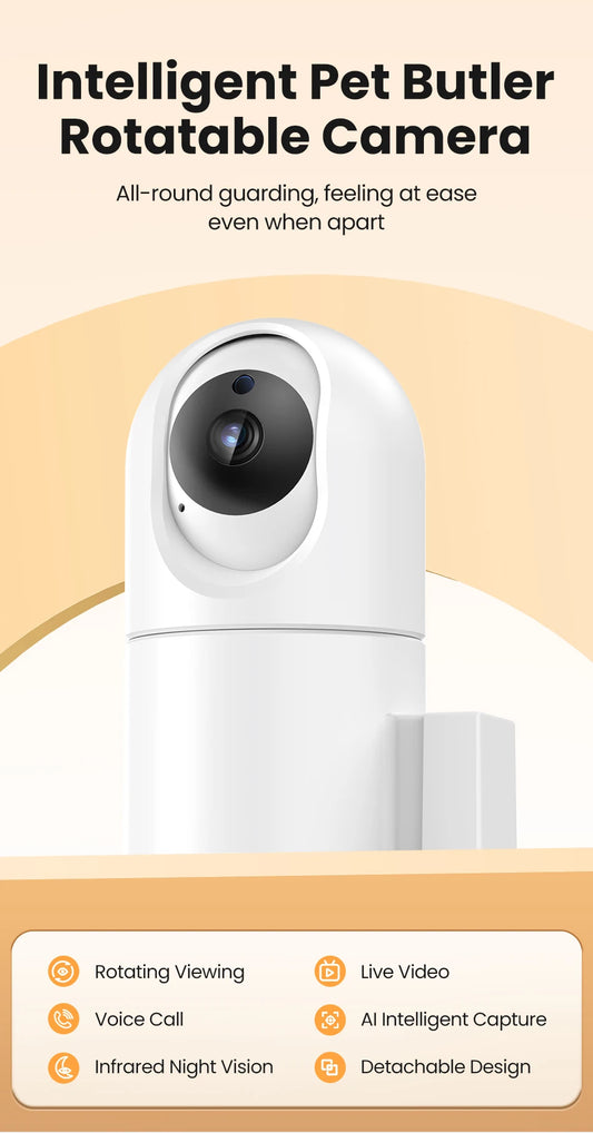 4L Automatic Cat Feeder With 360°Rotating Camera