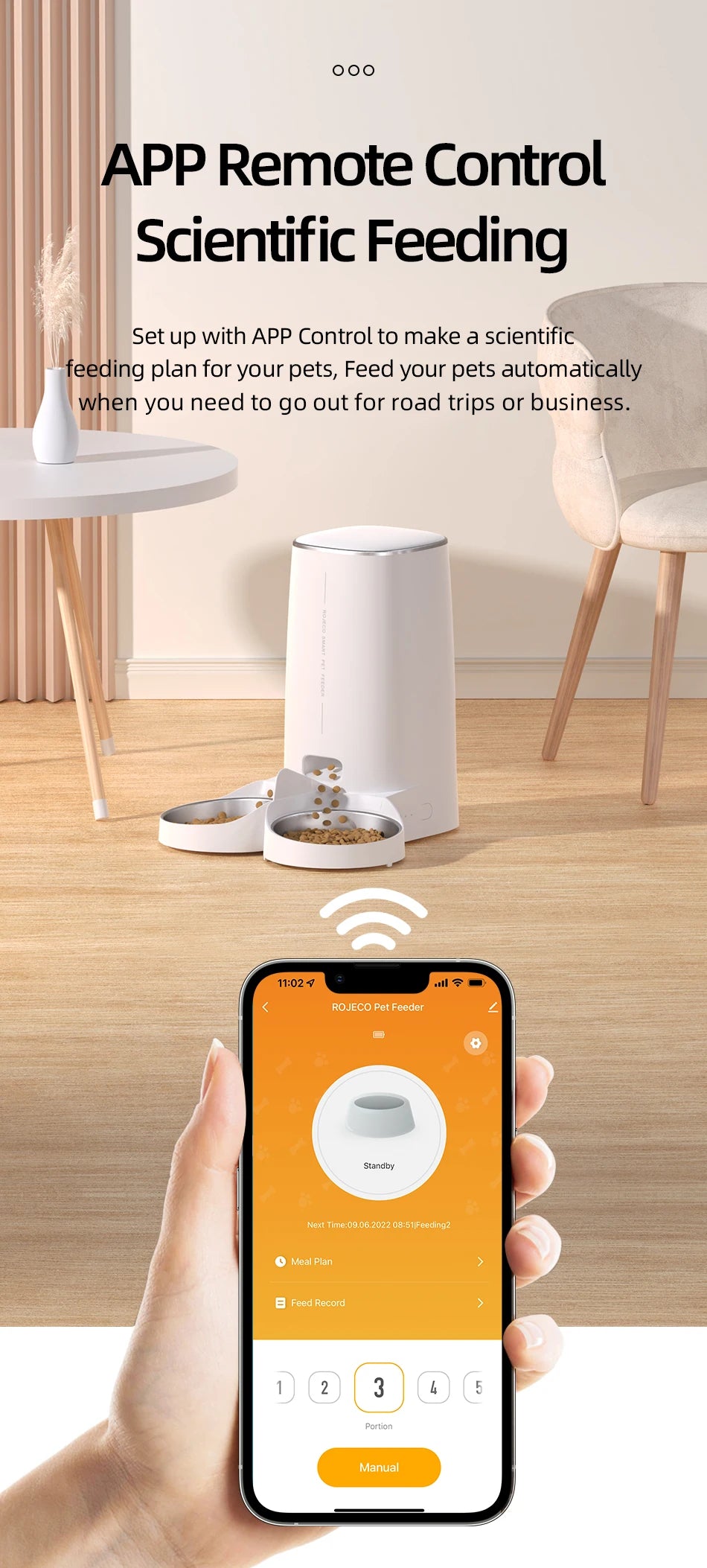 Smart Food Dispenser Remote Control with Wi-Fi