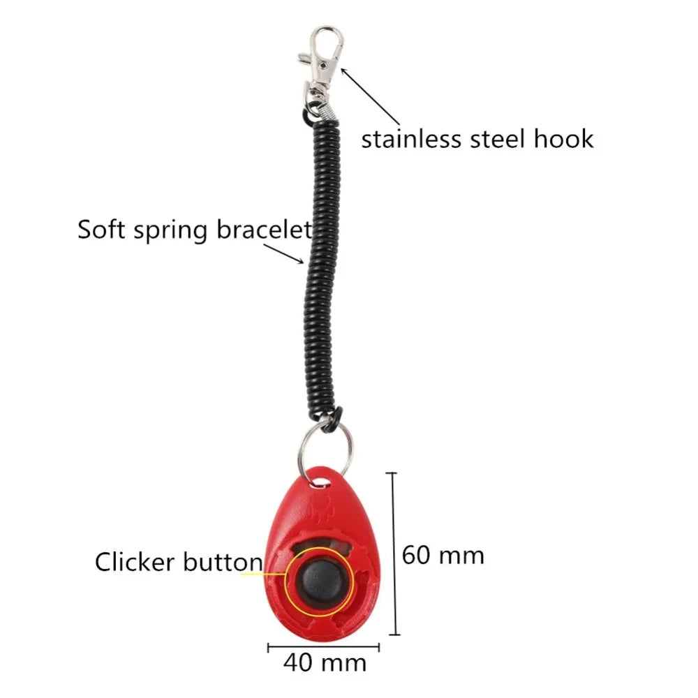 #Dog Training Clicker Aid Adjustable WristStrap Sound Plastic Pet Cat Click Trainer Key Chain Dog Repeller Dog Supplies ﻿