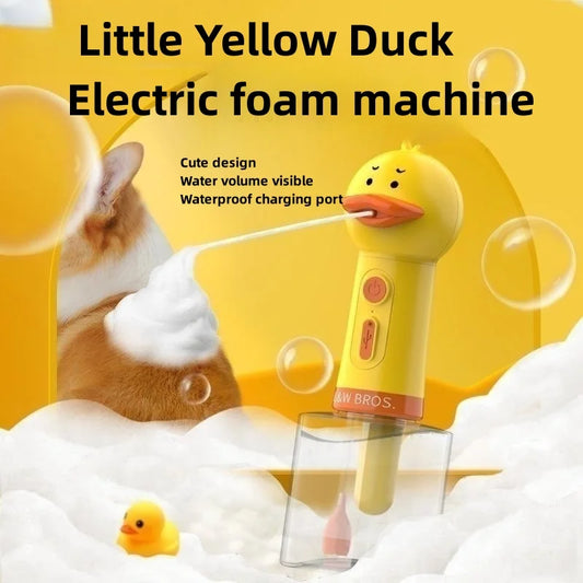 #Yellow Duck Pet Cleaning Bathing Electric Foam Machine Usb Charging Automatic Soap Dispenser Foam Machine Pet Accessories