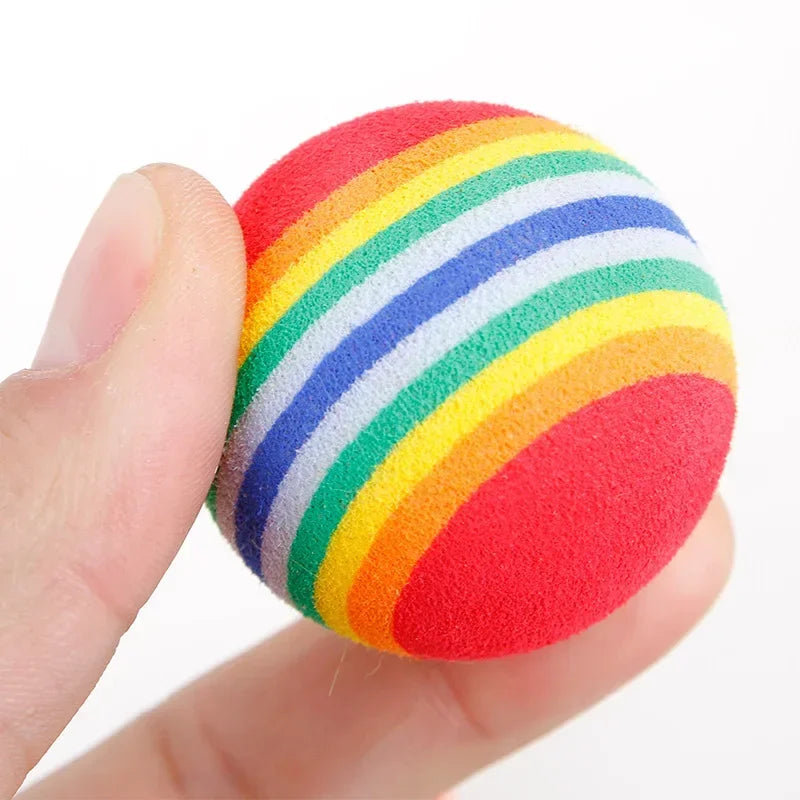 Buddypet 10PCS/5PCS Rainbow Cat Toys Ball