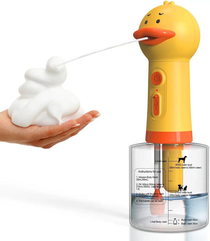 #Yellow Duck Pet Cleaning Bathing Electric Foam Machine Usb Charging Automatic Soap Dispenser Foam Machine Pet Accessories