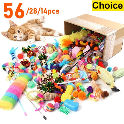 Buddypet 56pcs/28pcs/14pcs Cat Toys Mixed
