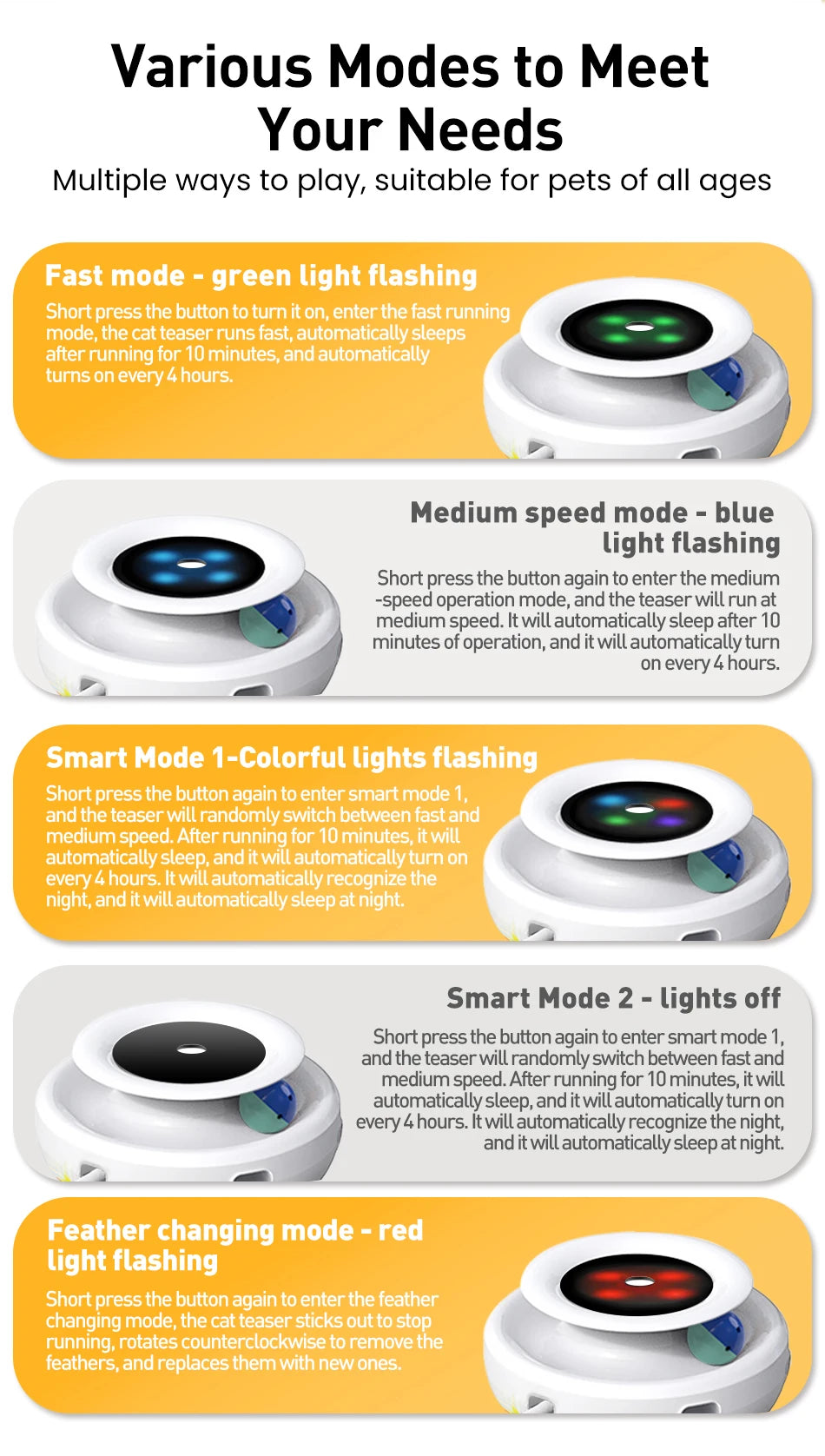 2 in 1 Smart Cat Automatic Feather Ball Toy