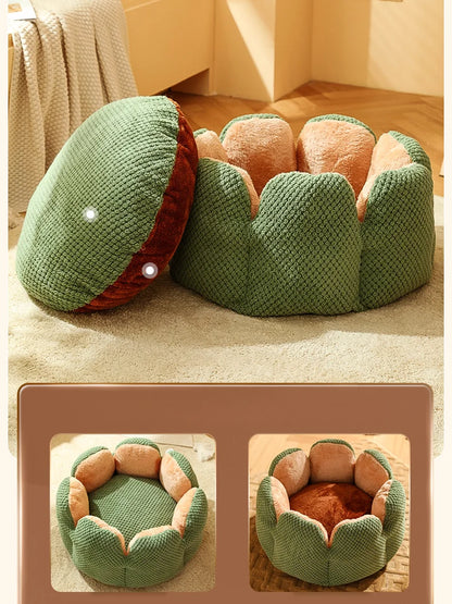 BuddyPet House Winter Warm and Comfortable Cat Bed New Cartoon Cactus