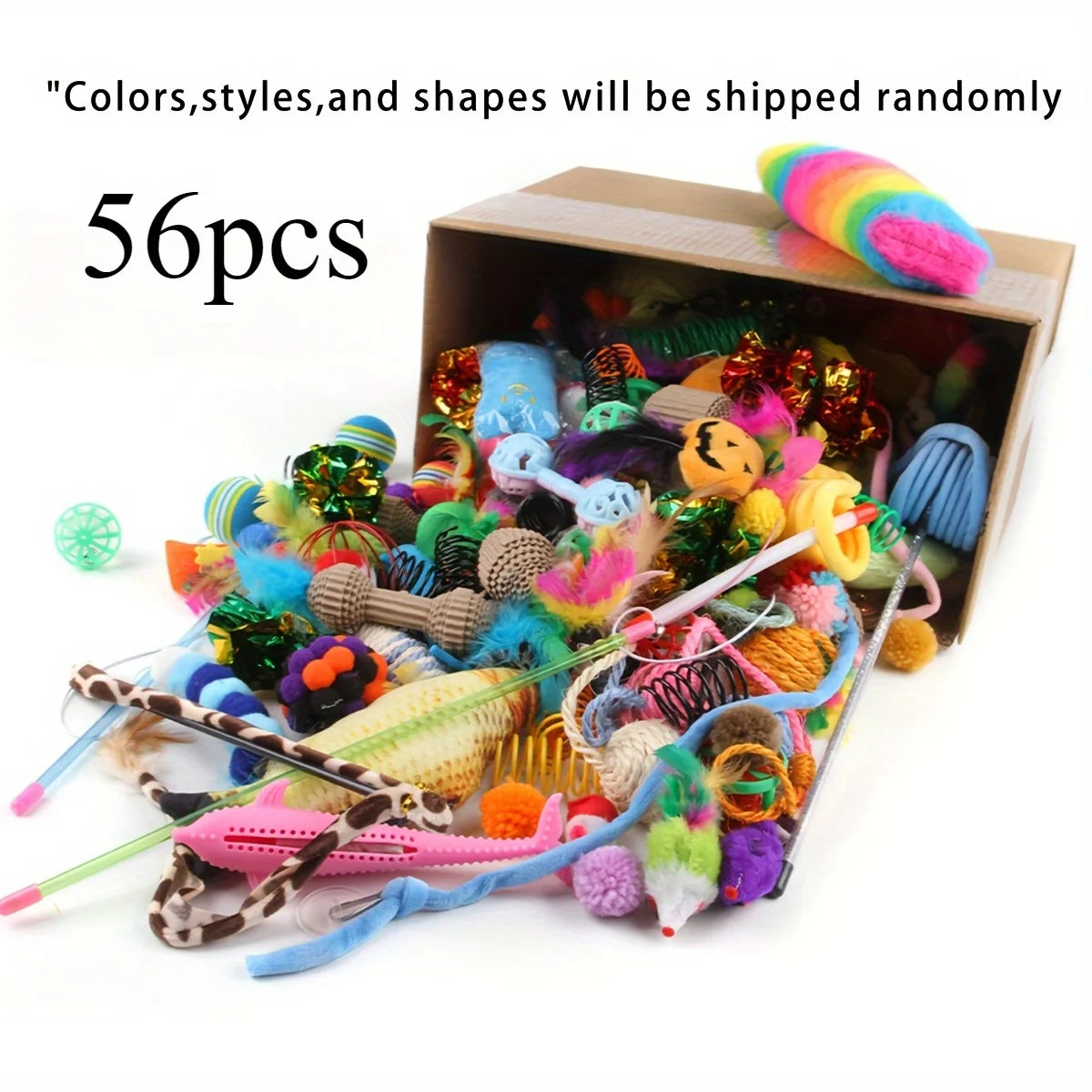 Buddypet 56pcs/28pcs/14pcs Cat Toys Mixed