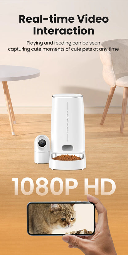 4L Automatic Cat Feeder With 360°Rotating Camera