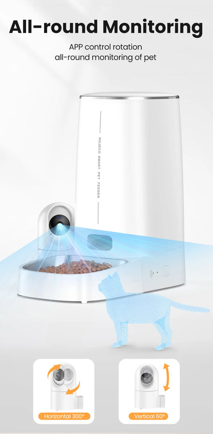 4L Automatic Cat Feeder With 360°Rotating Camera