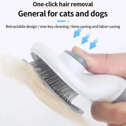 #Pet Dog Brush Cat Comb Self Cleaning Pet Hair Remover Brush For Dogs Cats Grooming Tools Pets Dematting Comb Dogs Accessories