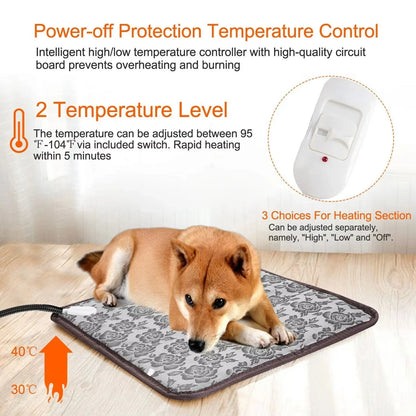 Buddypet Electric Heated Mat Pet Temperature Adjustable and Waterproof
