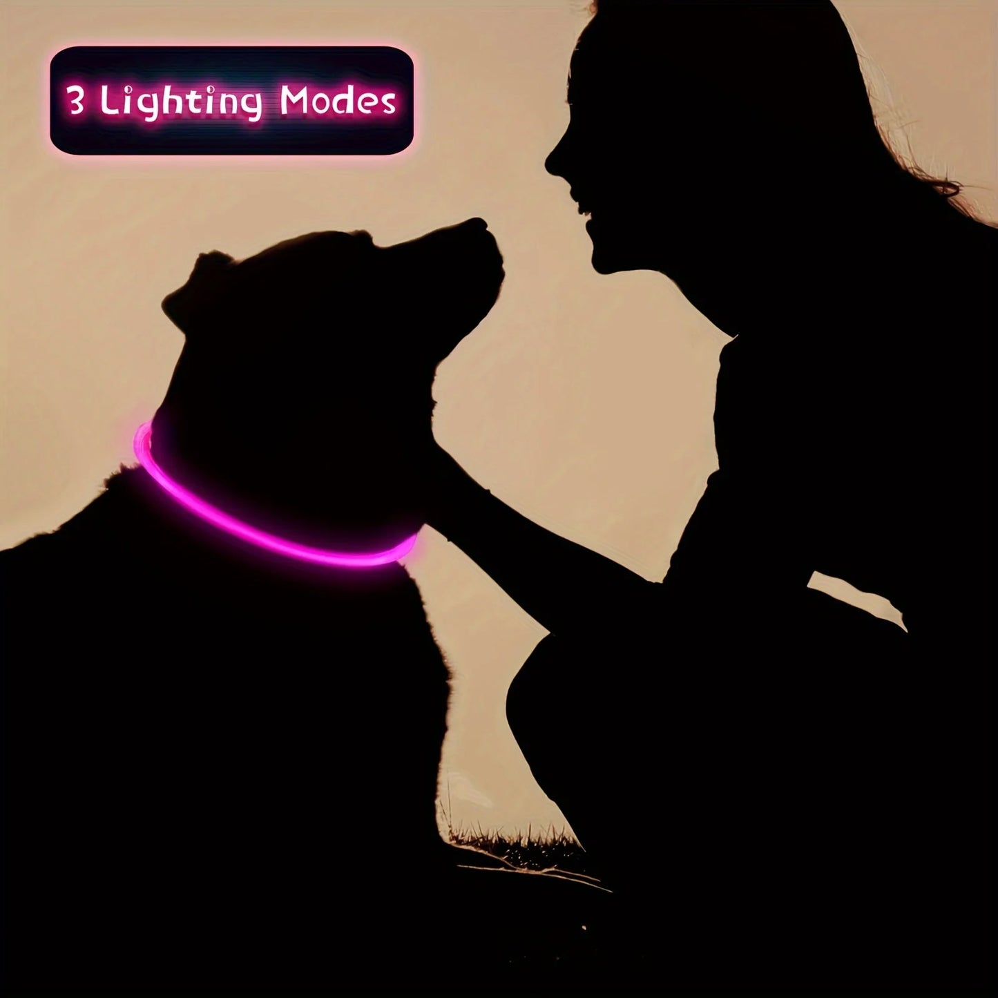 #Pet Dog LED Light Collar Luminous Anti-Lost Dog Collar USB Rechargeable Dog Necklace Collar