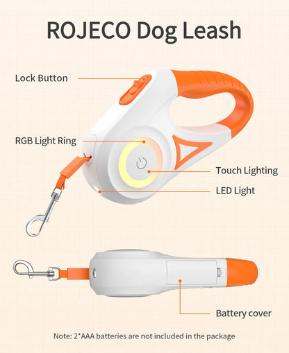 5M Automatic Retractable Dog Leash with LED