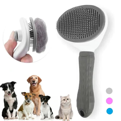 #Pet Dog Brush Cat Comb Self Cleaning Pet Hair Remover Brush For Dogs Cats Grooming Tools Pets Dematting Comb Dogs Accessories