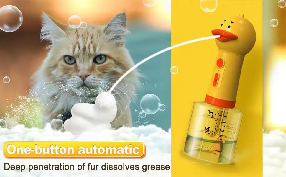 #Yellow Duck Pet Cleaning Bathing Electric Foam Machine Usb Charging Automatic Soap Dispenser Foam Machine Pet Accessories
