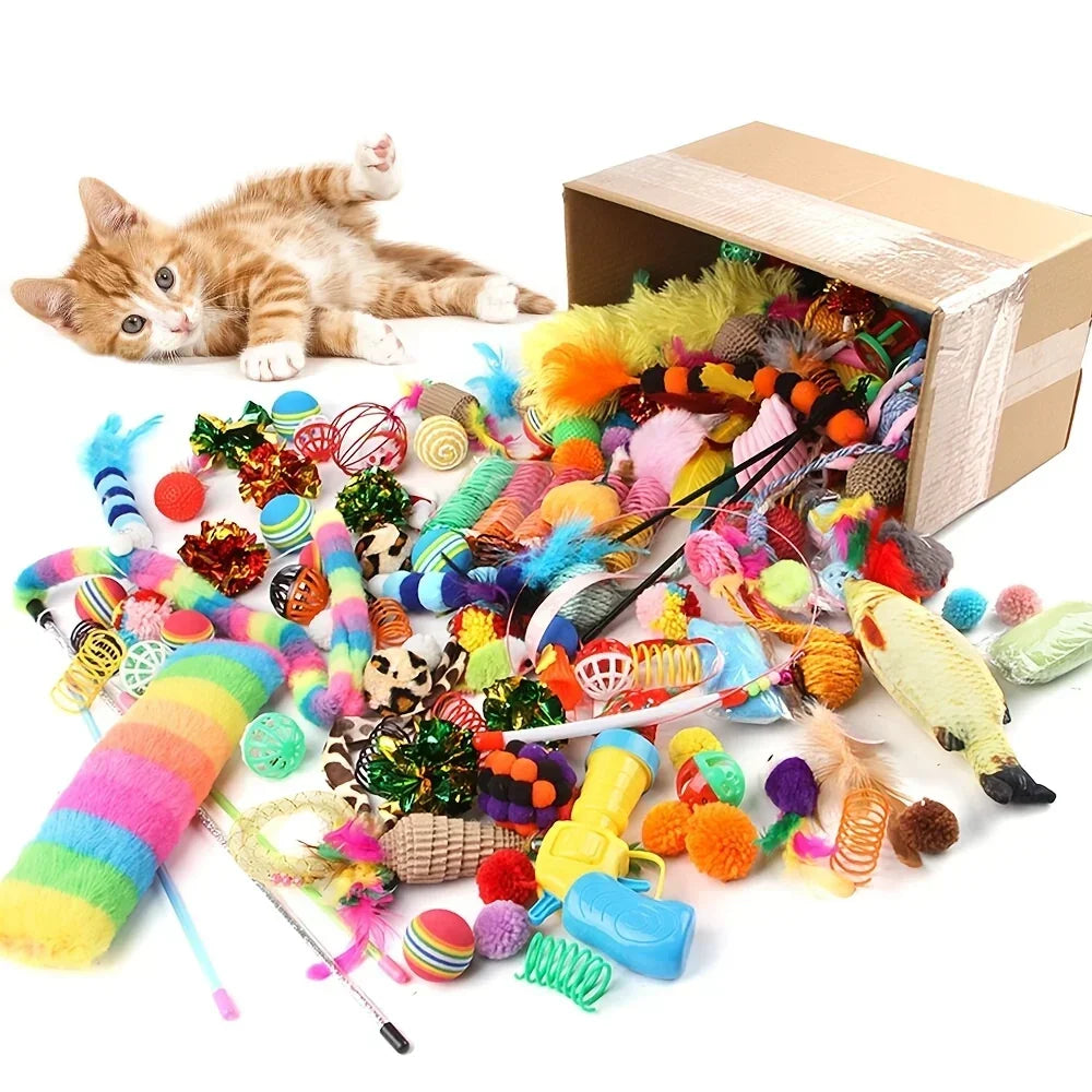 Buddypet 56pcs/28pcs/14pcs Cat Toys Mixed