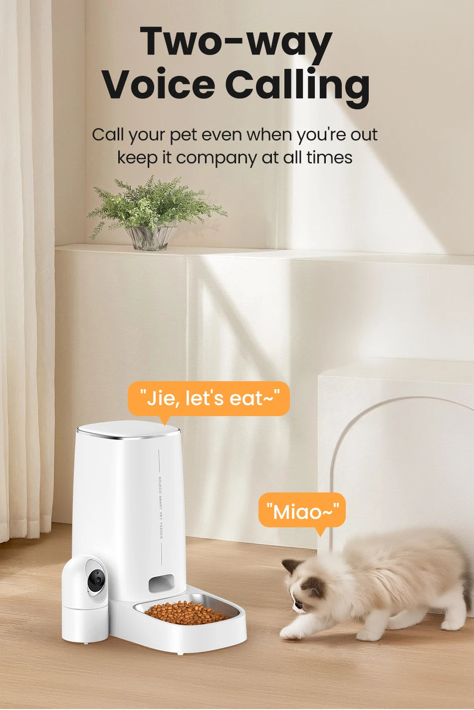 4L Automatic Cat Feeder With 360°Rotating Camera