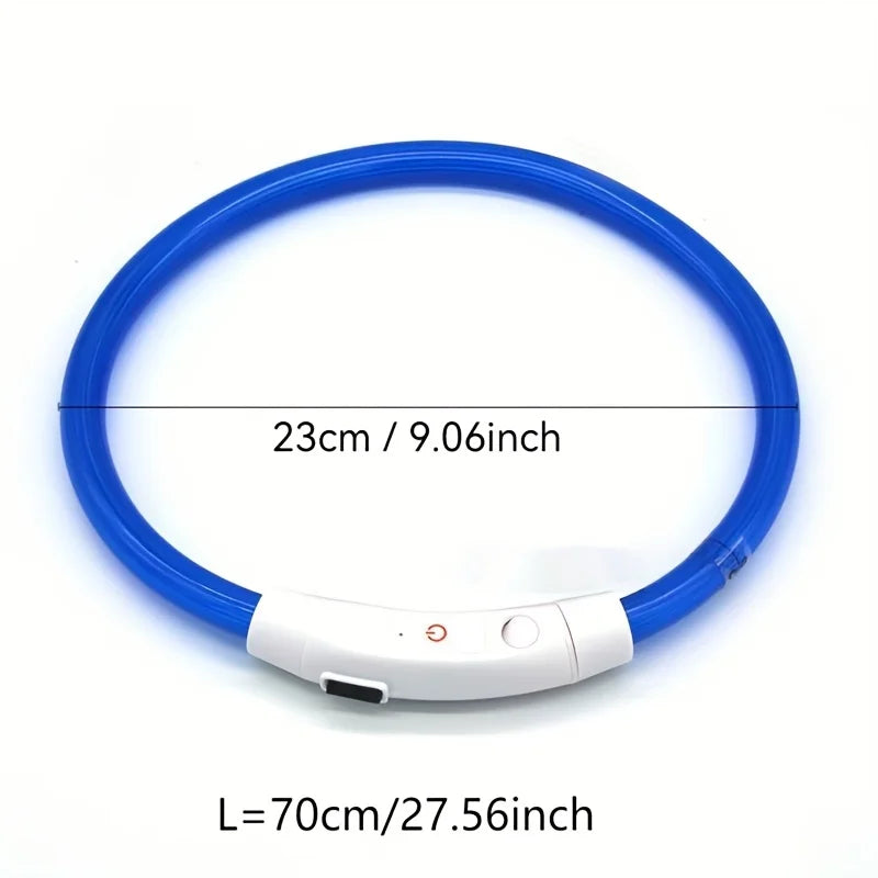 #Pet Dog LED Light Collar Luminous Anti-Lost Dog Collar USB Rechargeable Dog Necklace Collar