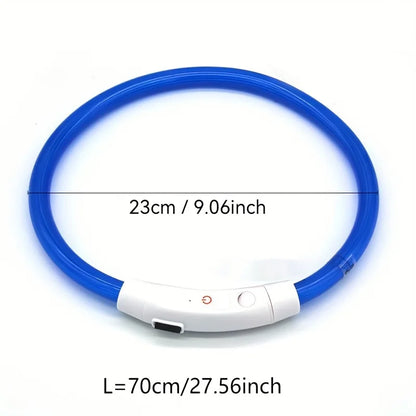 #Pet Dog LED Light Collar Luminous Anti-Lost Dog Collar USB Rechargeable Dog Necklace Collar