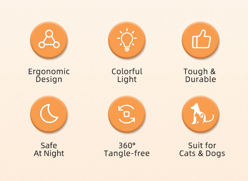 5M Automatic Retractable Dog Leash with LED