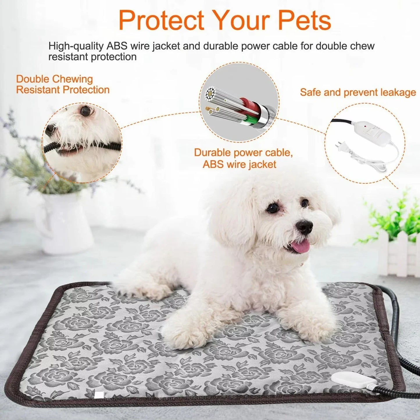 Buddypet Electric Heated Mat Pet Temperature Adjustable and Waterproof