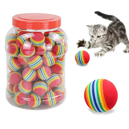 Buddypet 10PCS/5PCS Rainbow Cat Toys Ball