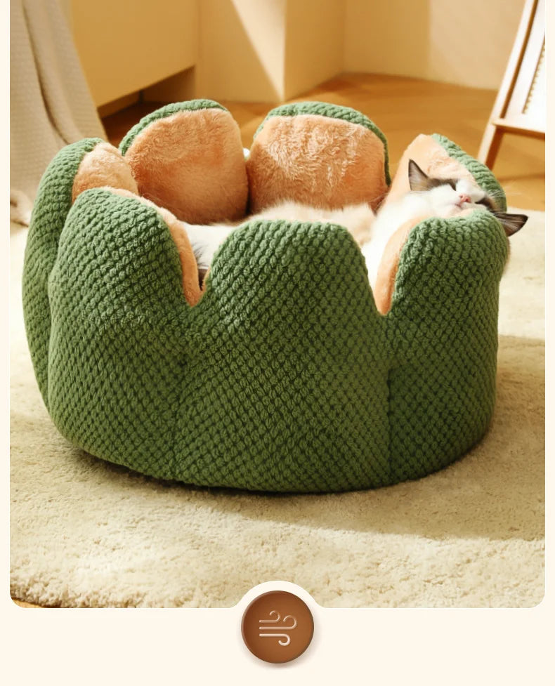 BuddyPet House Winter Warm and Comfortable Cat Bed New Cartoon Cactus