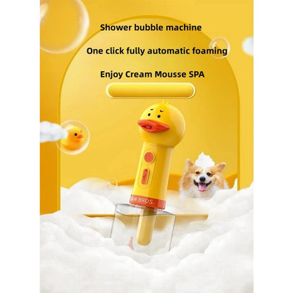 #Yellow Duck Pet Cleaning Bathing Electric Foam Machine Usb Charging Automatic Soap Dispenser Foam Machine Pet Accessories