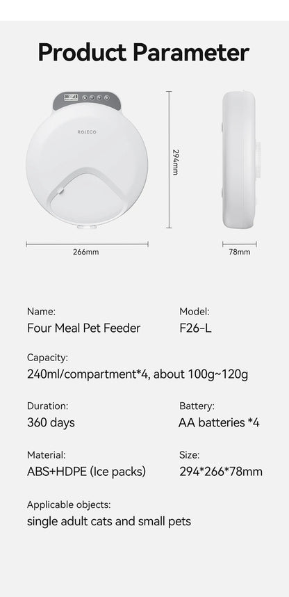 4 Meals Wireless Automatic Cat Feeder