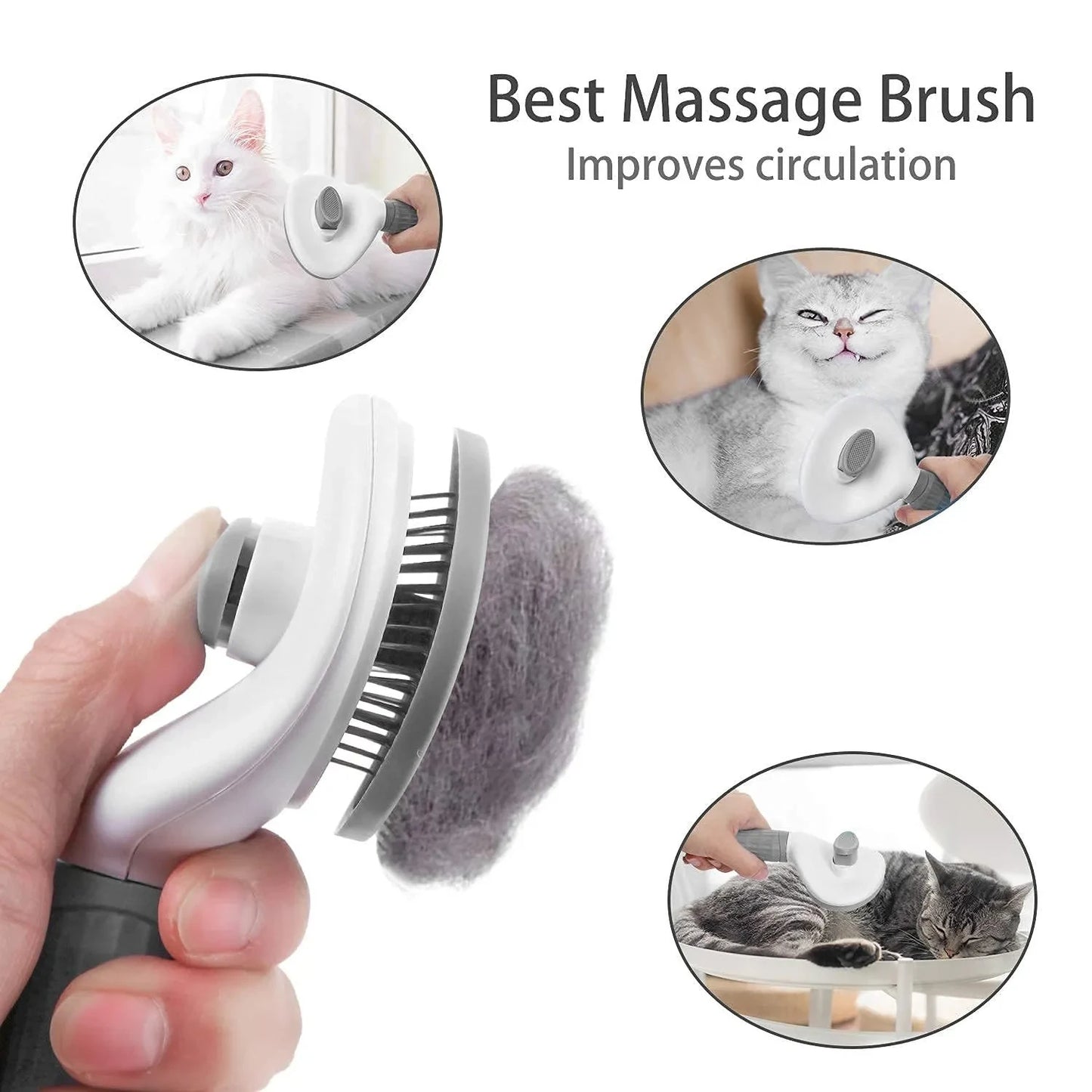 #Pet Dog Brush Cat Comb Self Cleaning Pet Hair Remover Brush For Dogs Cats Grooming Tools Pets Dematting Comb Dogs Accessories