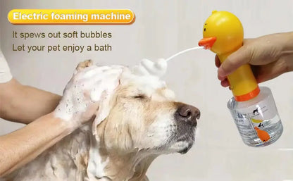 #Yellow Duck Pet Cleaning Bathing Electric Foam Machine Usb Charging Automatic Soap Dispenser Foam Machine Pet Accessories