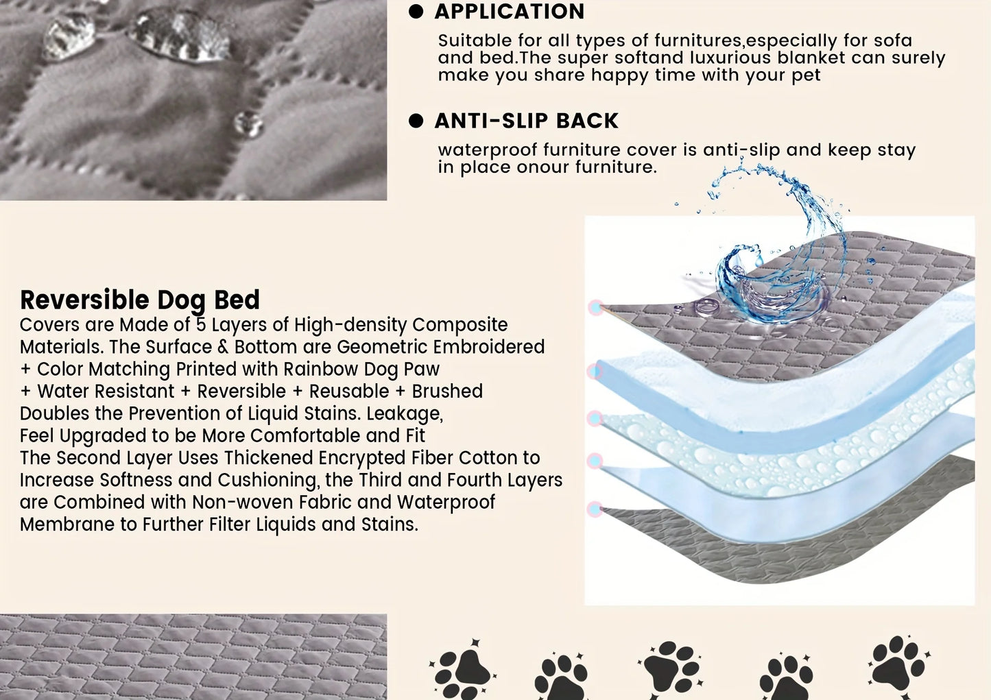 Buddypet Anti Leaking & Non-Slip Dog Bed