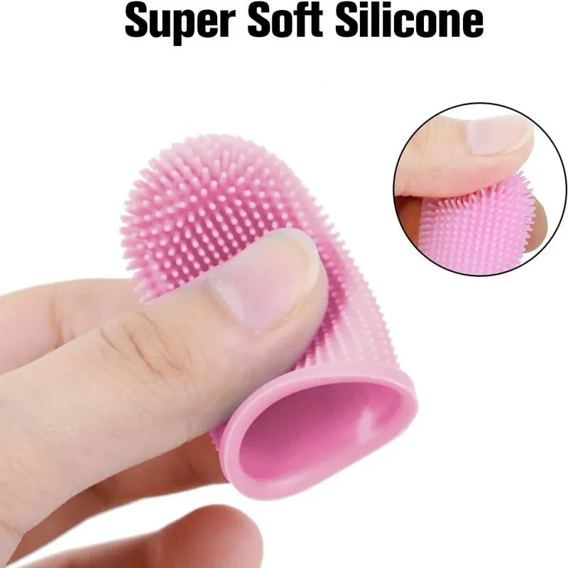#Dog Super Soft  pet Finger Toothbrush Teeth Cleaning Breath Care Nontoxic Silicone Tooth Brush Cat dog toothbrush pet products