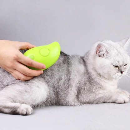 #Steamy Dog Brush Electric Spray Cat Hair Brush 3 In1 Dog Steamer Brush for Massage Pet Grooming Removing Tangled and Loose Hair