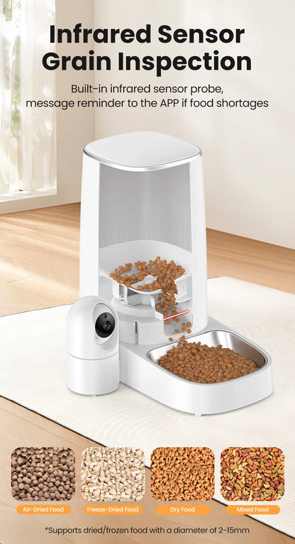 4L Automatic Cat Feeder With 360°Rotating Camera