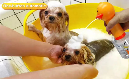 #Yellow Duck Pet Cleaning Bathing Electric Foam Machine Usb Charging Automatic Soap Dispenser Foam Machine Pet Accessories