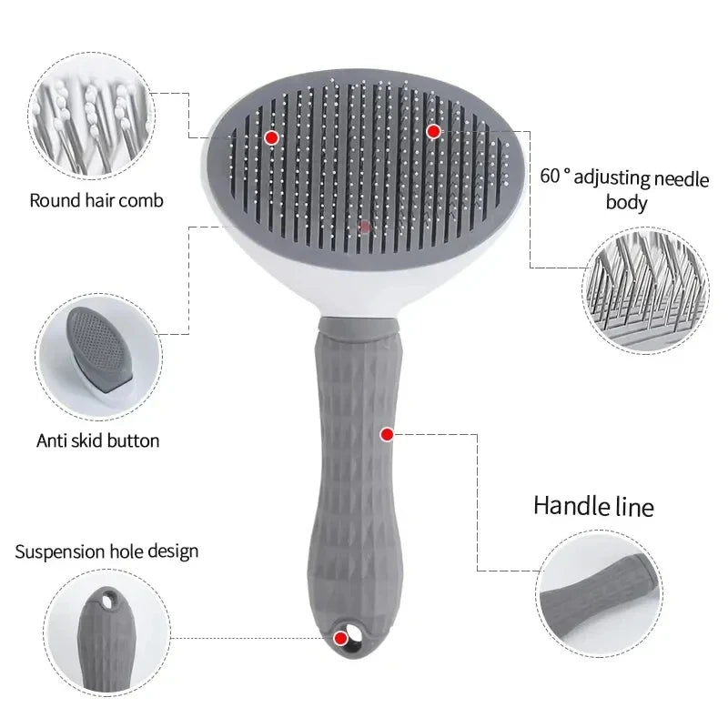 #Pet Dog Brush Cat Comb Self Cleaning Pet Hair Remover Brush For Dogs Cats Grooming Tools Pets Dematting Comb Dogs Accessories