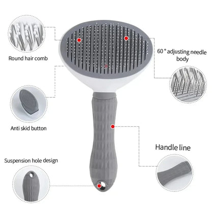 #Pet Dog Brush Cat Comb Self Cleaning Pet Hair Remover Brush For Dogs Cats Grooming Tools Pets Dematting Comb Dogs Accessories